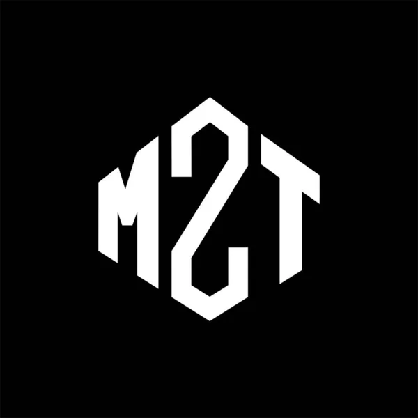 Mzt Letter Logo Design Polygon Shape Mzt Polygon Cube Shape — Stock Vector