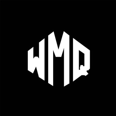 WMQ letter logo design with polygon shape. WMQ polygon and cube shape logo design. WMQ hexagon vector logo template white and black colors. WMQ monogram, business and real estate logo.