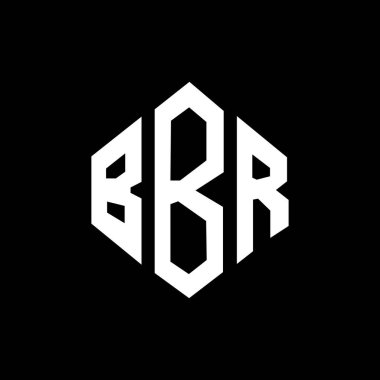 BBR letter logo design with polygon shape. BBR polygon and cube shape logo design. BBR hexagon vector logo template white and black colors. BBR monogram, business and real estate logo.