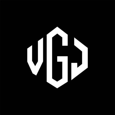 VGJ letter logo design with polygon shape. VGJ polygon and cube shape logo design. VGJ hexagon vector logo template white and black colors. VGJ monogram, business and real estate logo.