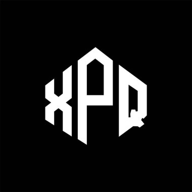 XPQ letter logo design with polygon shape. XPQ polygon and cube shape logo design. XPQ hexagon vector logo template white and black colors. XPQ monogram, business and real estate logo.