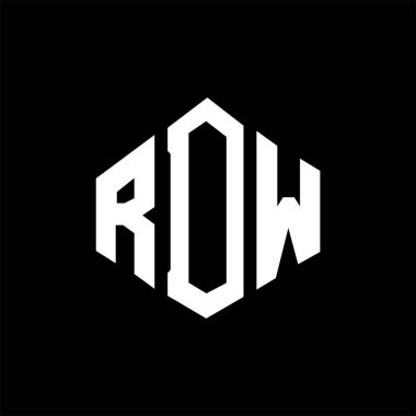 RDW letter logo design with polygon shape. RDW polygon and cube shape logo design. RDW hexagon vector logo template white and black colors. RDW monogram, business and real estate logo.