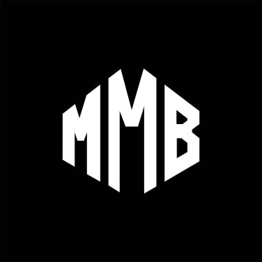 MMB letter logo design with polygon shape. MMB polygon and cube shape logo design. MMB hexagon vector logo template white and black colors. MMB monogram, business and real estate logo.
