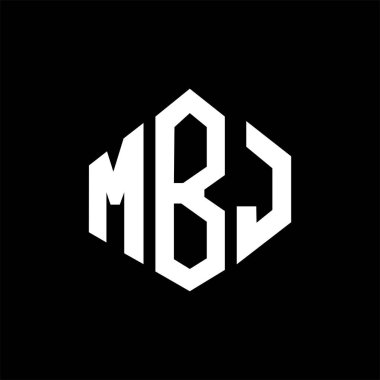 MBJ letter logo design with polygon shape. MBJ polygon and cube shape logo design. MBJ hexagon vector logo template white and black colors. MBJ monogram, business and real estate logo.