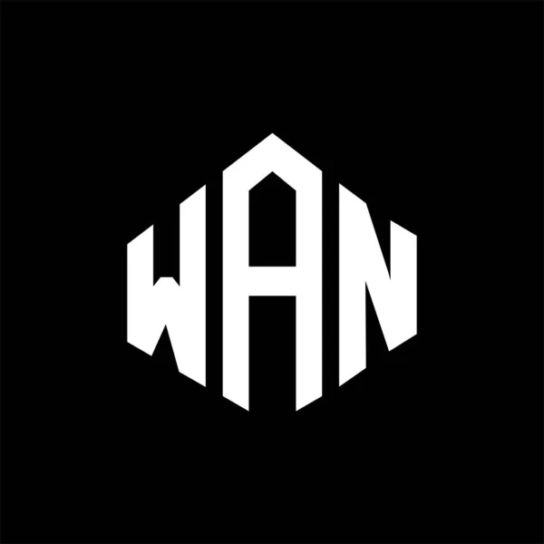 ポリゴン形状のWanレターロゴデザイン Wanポリゴンとキューブ形状のロゴデザイン Wan六角形ベクトルロゴテンプレート白と黒の色 Wanモノグラム ビジネスおよび不動産のロゴ — ストックベクタ