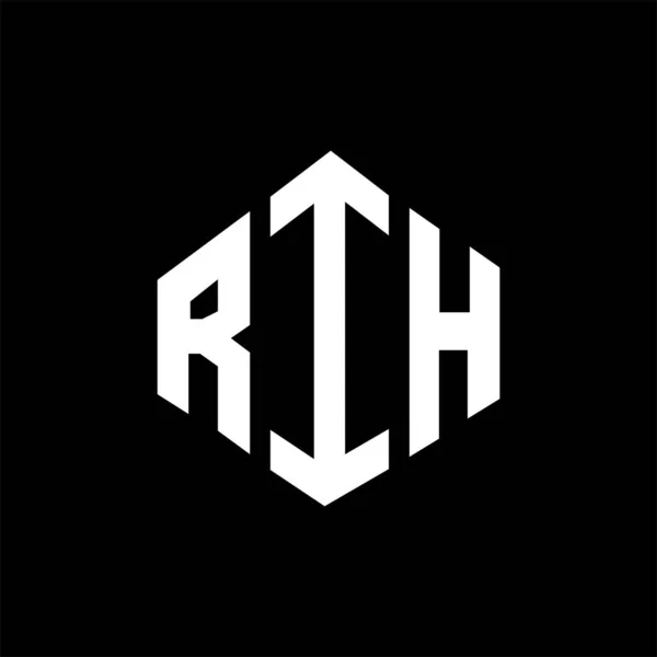 Rih Letter Logo Design Polygon Shape Rih Polygon Cube Shape — Stock Vector