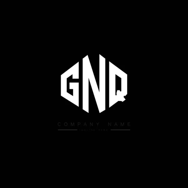 Gnq字母标识设计与多边形 Gnq多边形和立方形标志设计 Gnq六边形矢量标识模板白色和黑色 Gnq字母表 商业和房地产标志 — 图库矢量图片