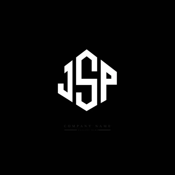 Jsp Letter Logo Design Polygon Shape Jsp Polygon Cube Shape — Stockvector