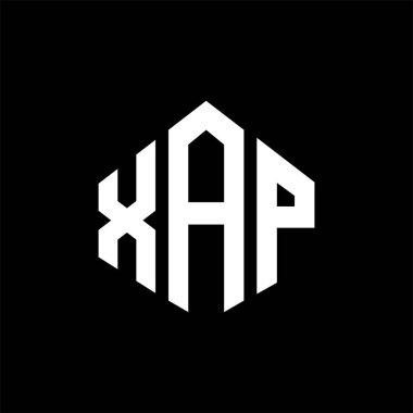XAP letter logo design with polygon shape. XAP polygon and cube shape logo design. XAP hexagon vector logo template white and black colors. XAP monogram, business and real estate logo.