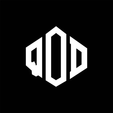 QOD letter logo design with polygon shape. QOD polygon and cube shape logo design. QOD hexagon vector logo template white and black colors. QOD monogram, business and real estate logo.