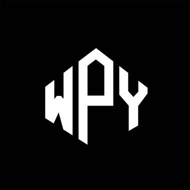 Çokgen şekilli WPY harf logosu tasarımı. WPY çokgen ve küp şeklinde logo tasarımı. WPY altıgen vektör logosu şablonu beyaz ve siyah renkler. WPY monogram, iş ve gayrimenkul logosu.