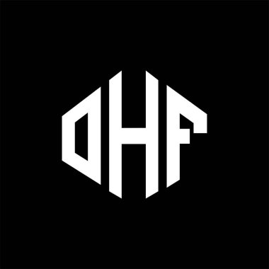 OHF letter logo design with polygon shape. OHF polygon and cube shape logo design. OHF hexagon vector logo template white and black colors. OHF monogram, business and real estate logo.