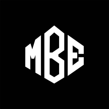 MBE letter logo design with polygon shape. MBE polygon and cube shape logo design. MBE hexagon vector logo template white and black colors. MBE monogram, business and real estate logo.