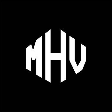 MHV letter logo design with polygon shape. MHV polygon and cube shape logo design. MHV hexagon vector logo template white and black colors. MHV monogram, business and real estate logo.