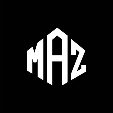 MAZ letter logo design with polygon shape. MAZ polygon and cube shape logo design. MAZ hexagon vector logo template white and black colors. MAZ monogram, business and real estate logo.