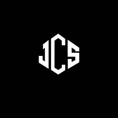Çokgen şekilli JCS harf logosu tasarımı. JCS çokgen ve küp şeklinde logo tasarımı. JCS altıgen vektör logo şablonu beyaz ve siyah renkler. JCS monogram, iş ve gayrimenkul logosu.