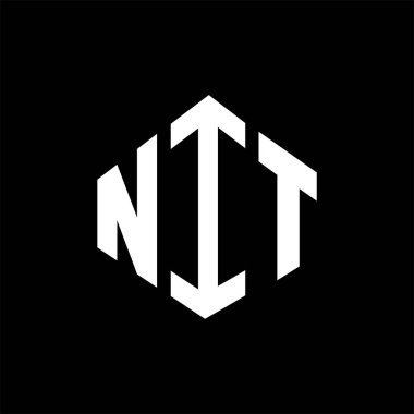 NIT letter logo design with polygon shape. NIT polygon and cube shape logo design. NIT hexagon vector logo template white and black colors. NIT monogram, business and real estate logo.