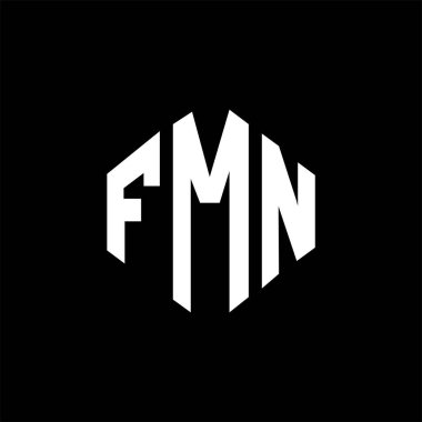 FMN letter logo design with polygon shape. FMN polygon and cube shape logo design. FMN hexagon vector logo template white and black colors. FMN monogram, business and real estate logo.