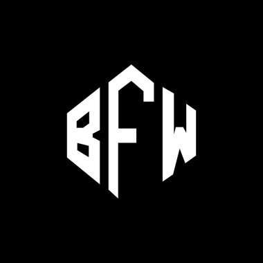 BFW letter logo design with polygon shape. BFW polygon and cube shape logo design. BFW hexagon vector logo template white and black colors. BFW monogram, business and real estate logo.