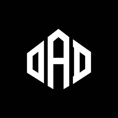 OAD letter logo design with polygon shape. OAD polygon and cube shape logo design. OAD hexagon vector logo template white and black colors. OAD monogram, business and real estate logo.