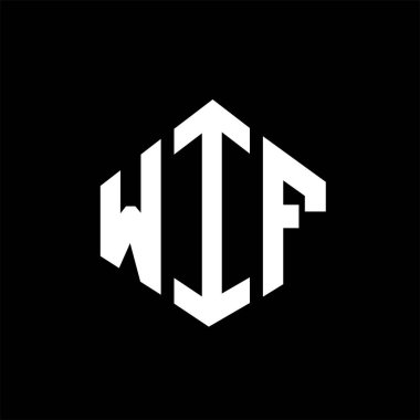 WIF letter logo design with polygon shape. WIF polygon and cube shape logo design. WIF hexagon vector logo template white and black colors. WIF monogram, business and real estate logo.