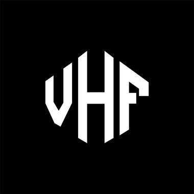 VHF letter logo design with polygon shape. VHF polygon and cube shape logo design. VHF hexagon vector logo template white and black colors. VHF monogram, business and real estate logo.