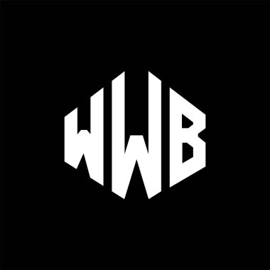 WWB letter logo design with polygon shape. WWB polygon and cube shape logo design. WWB hexagon vector logo template white and black colors. WWB monogram, business and real estate logo.