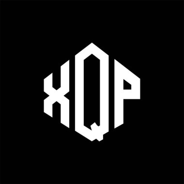 XQP letter logo design with polygon shape. XQP polygon and cube shape logo design. XQP hexagon vector logo template white and black colors. XQP monogram, business and real estate logo.