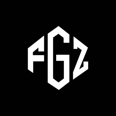 FGZ letter logo design with polygon shape. FGZ polygon and cube shape logo design. FGZ hexagon vector logo template white and black colors. FGZ monogram, business and real estate logo.