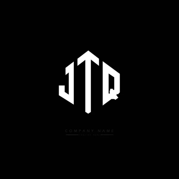 Jtq Letter Logo Design Polygon Shape Jtq Polygon Cube Shape — Stockvector