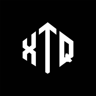 XTQ letter logo design with polygon shape. XTQ polygon and cube shape logo design. XTQ hexagon vector logo template white and black colors. XTQ monogram, business and real estate logo.