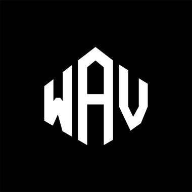 WAV letter logo design with polygon shape. WAV polygon and cube shape logo design. WAV hexagon vector logo template white and black colors. WAV monogram, business and real estate logo.