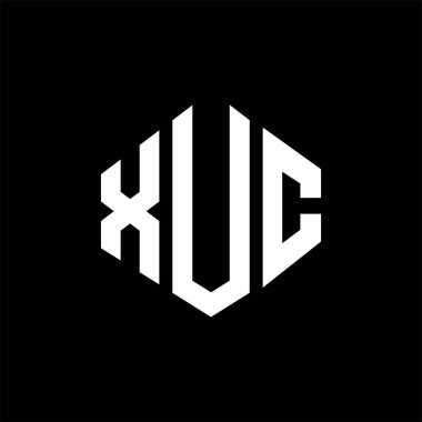 XUC letter logo design with polygon shape. XUC polygon and cube shape logo design. XUC hexagon vector logo template white and black colors. XUC monogram, business and real estate logo.