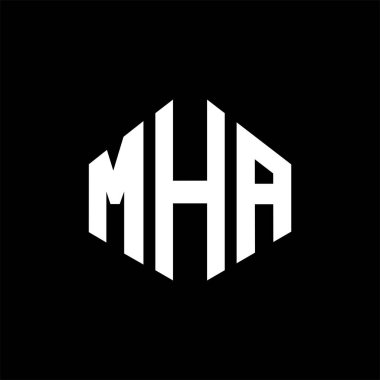 MHA letter logo design with polygon shape. MHA polygon and cube shape logo design. MHA hexagon vector logo template white and black colors. MHA monogram, business and real estate logo.