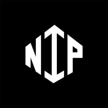 NIP letter logo design with polygon shape. NIP polygon and cube shape logo design. NIP hexagon vector logo template white and black colors. NIP monogram, business and real estate logo.