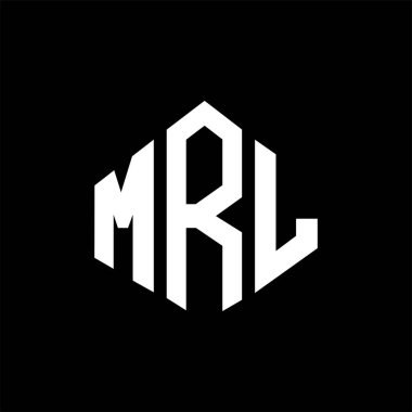 MRL letter logo design with polygon shape. MRL polygon and cube shape logo design. MRL hexagon vector logo template white and black colors. MRL monogram, business and real estate logo.