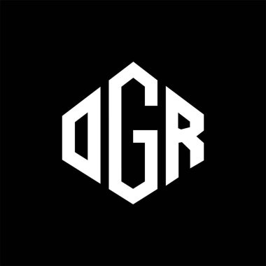 OGR letter logo design with polygon shape. OGR polygon and cube shape logo design. OGR hexagon vector logo template white and black colors. OGR monogram, business and real estate logo.