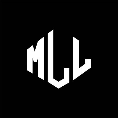MLL letter logo design with polygon shape. MLL polygon and cube shape logo design. MLL hexagon vector logo template white and black colors. MLL monogram, business and real estate logo.