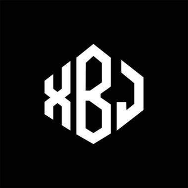 XBJ letter logo design with polygon shape. XBJ polygon and cube shape logo design. XBJ hexagon vector logo template white and black colors. XBJ monogram, business and real estate logo.