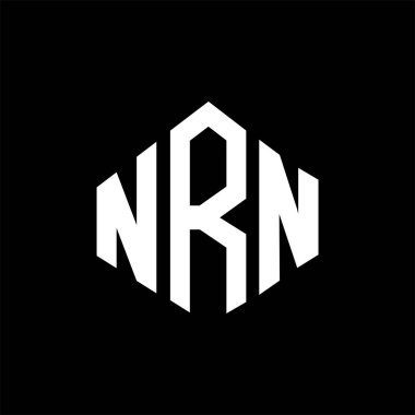 NRN letter logo design with polygon shape. NRN polygon and cube shape logo design. NRN hexagon vector logo template white and black colors. NRN monogram, business and real estate logo.