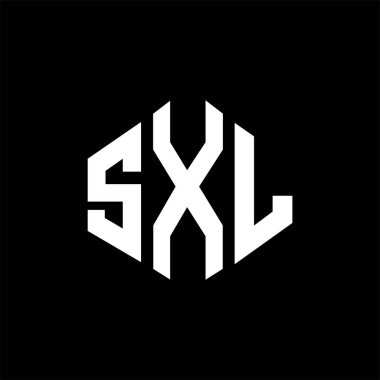 SXL letter logo design with polygon shape. SXL polygon and cube shape logo design. SXL hexagon vector logo template white and black colors. SXL monogram, business and real estate logo.