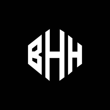 BHH letter logo design with polygon shape. BHH polygon and cube shape logo design. BHH hexagon vector logo template white and black colors. BHH monogram, business and real estate logo.