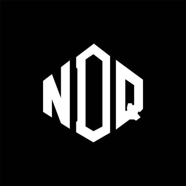 NDQ letter logo design with polygon shape. NDQ polygon and cube shape logo design. NDQ hexagon vector logo template white and black colors. NDQ monogram, business and real estate logo.
