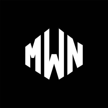MWN letter logo design with polygon shape. MWN polygon and cube shape logo design. MWN hexagon vector logo template white and black colors. MWN monogram, business and real estate logo.
