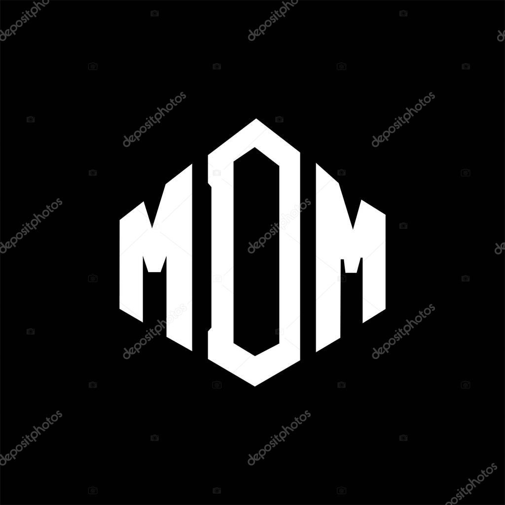 MDM letter logo design with polygon shape. MDM polygon and cube shape logo design. MDM hexagon vector logo template white and black colors. MDM monogram, business and real estate logo.