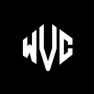 WVC letter logo design with polygon shape. WVC polygon and cube shape logo design. WVC hexagon vector logo template white and black colors. WVC monogram, business and real estate logo.