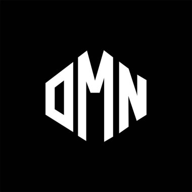OMN letter logo design with polygon shape. OMN polygon and cube shape logo design. OMN hexagon vector logo template white and black colors. OMN monogram, business and real estate logo.