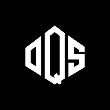 OQS letter logo design with polygon shape. OQS polygon and cube shape logo design. OQS hexagon vector logo template white and black colors. OQS monogram, business and real estate logo.