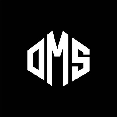 OMS letter logo design with polygon shape. OMS polygon and cube shape logo design. OMS hexagon vector logo template white and black colors. OMS monogram, business and real estate logo.