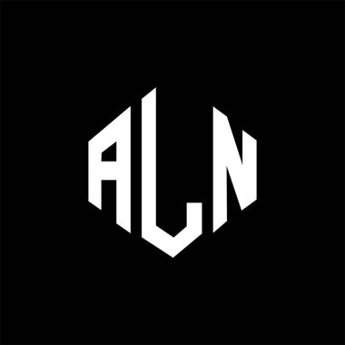 ALN letter logo design with polygon shape. ALN polygon and cube shape logo design. ALN hexagon vector logo template white and black colors. ALN monogram, business and real estate logo.